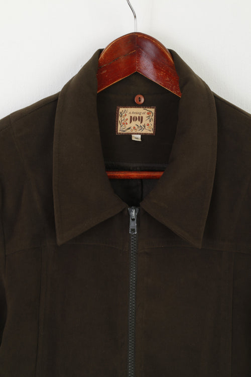 A Feel of Joy Veste légère pour femme Vert brillant vintage avec fermeture éclair complète 36 S