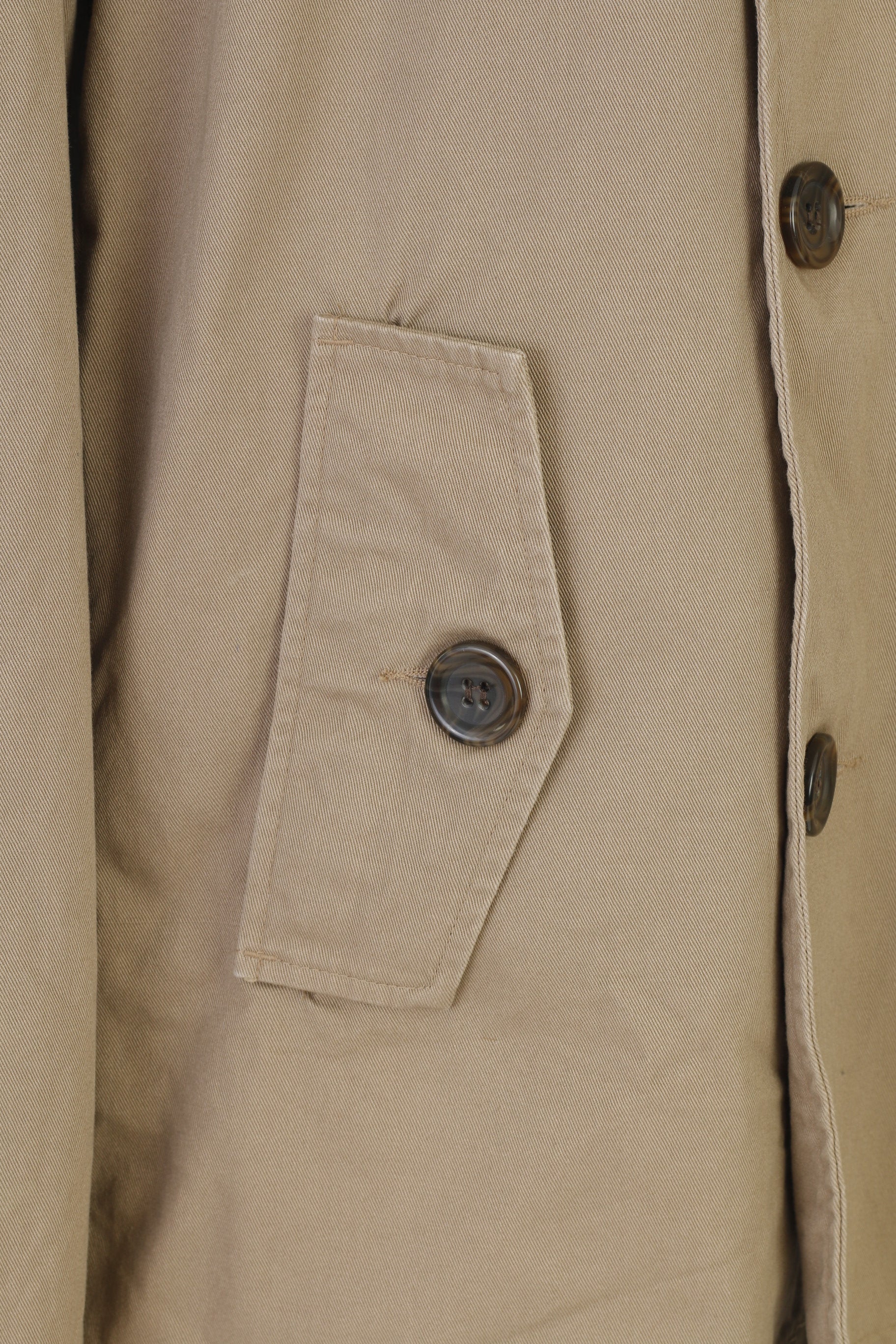 New Look Men S Jacket Beige Double Breasted Collar Standard Pattern Pockets Cotton Top