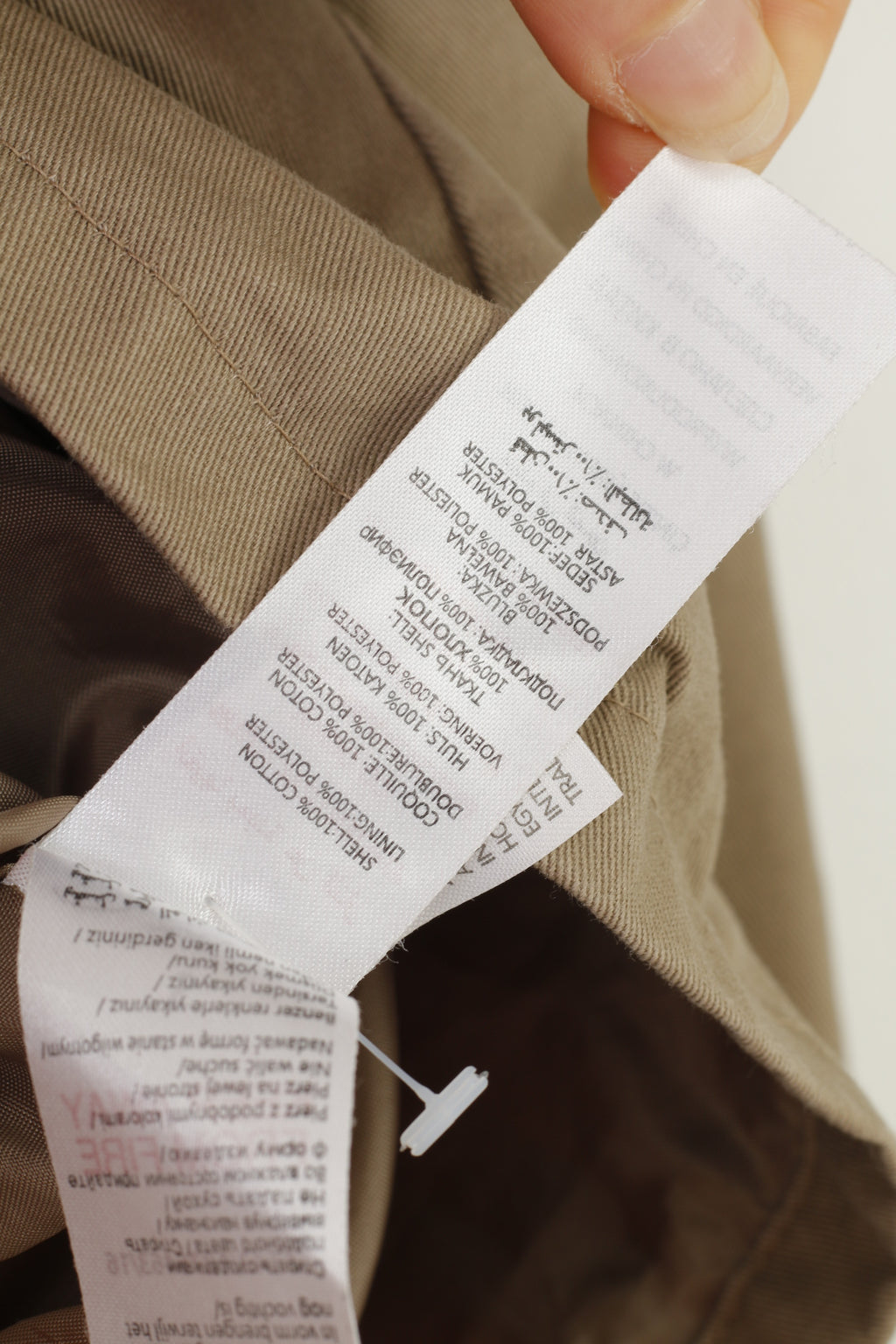 New Look Men S Jacket Beige Double Breasted Collar Standard Pattern Pockets Cotton Top