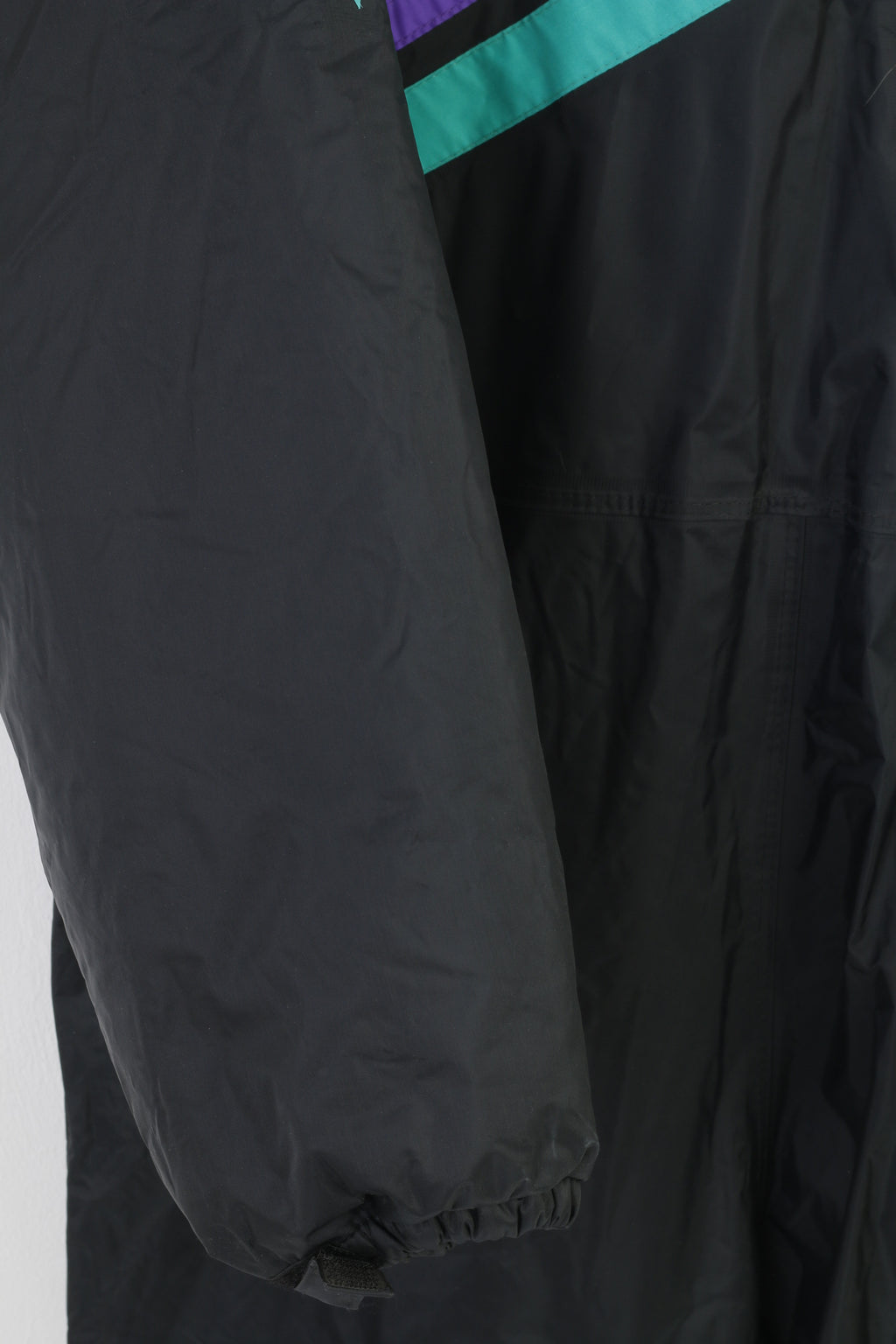 Tuta da sci da uomo Modeka L impermeabile in PVC nylon nero con cerniera intera colletto vintage imbottito