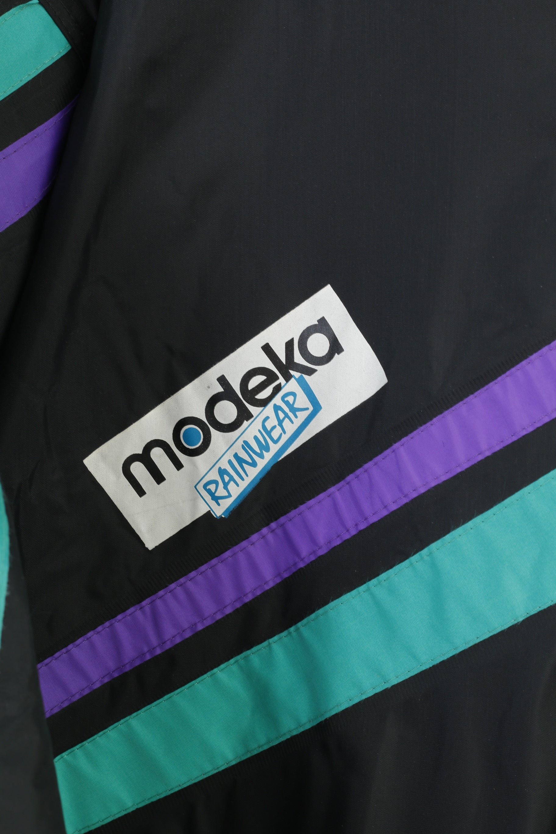 Tuta da sci da uomo Modeka L impermeabile in PVC nylon nero con cerniera intera colletto vintage imbottito