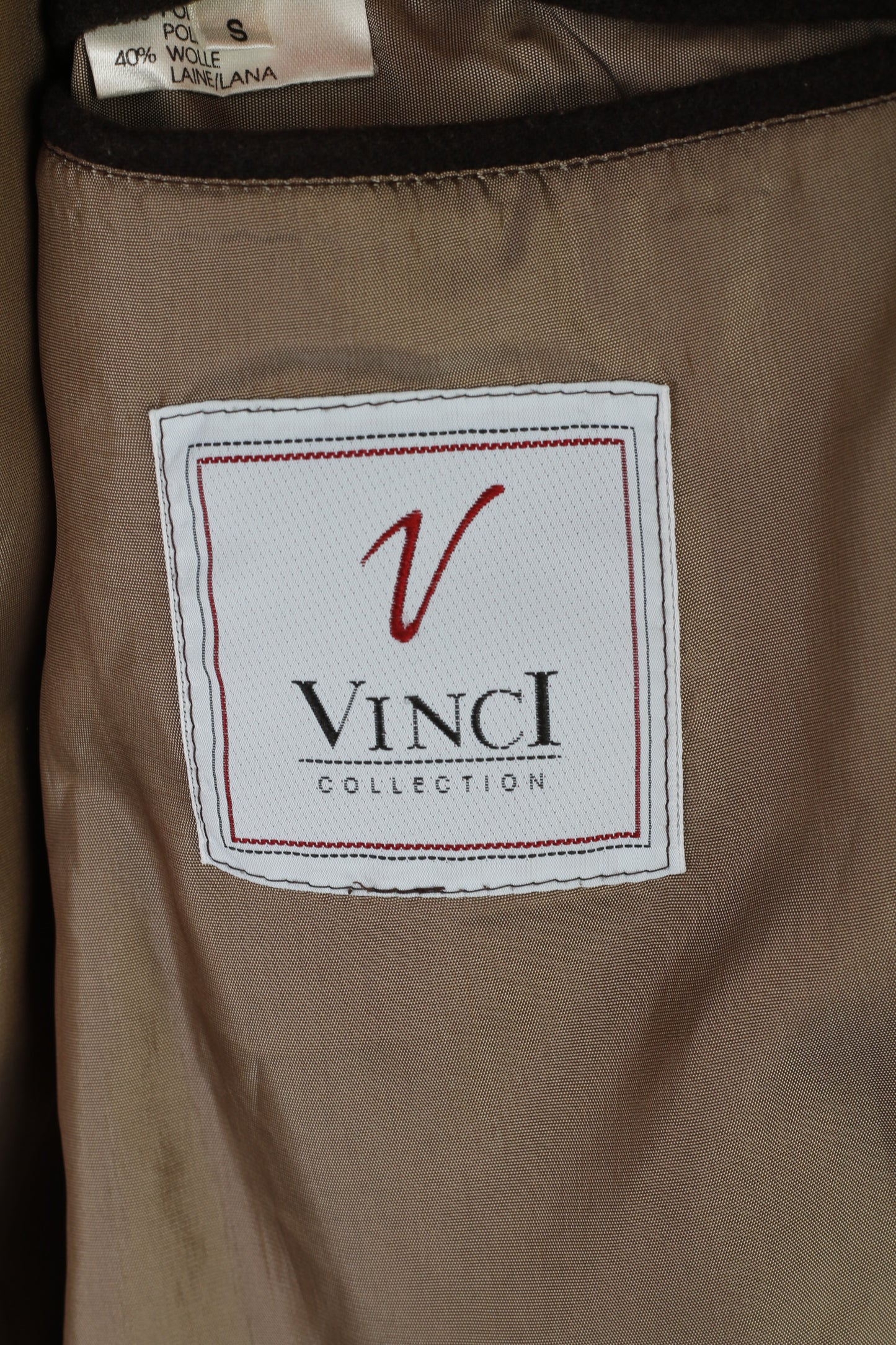 Vinci Collection Blazer Marron Vintage En Laine Mélangée Veste Simple Boutonnage Pour Homme