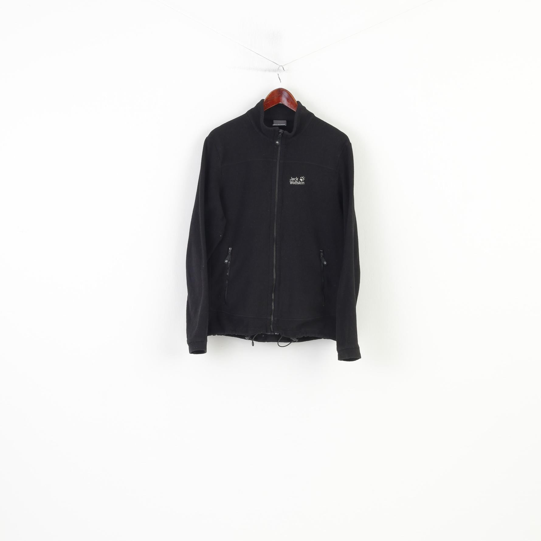 Jack Wolfskin Men M Fleece Black Full Zipper Vintage Padded Top