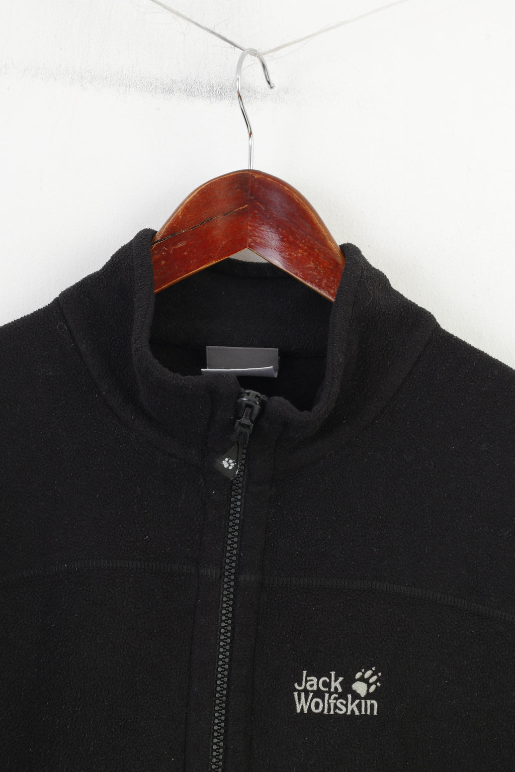 Jack Wolfskin Men M Fleece Black Full Zipper Vintage Padded Top