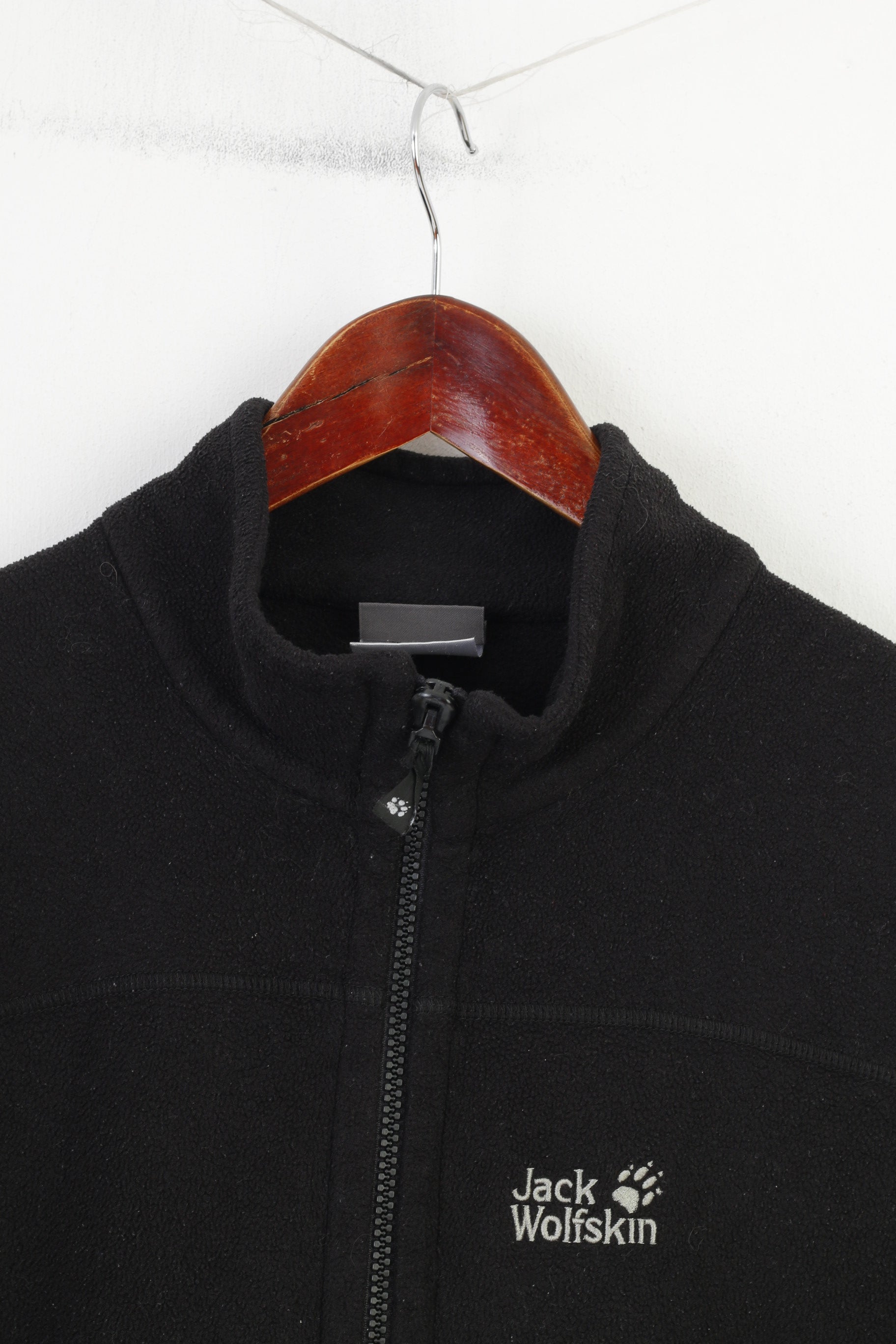 Jack Wolfskin Men M Fleece Black Full Zipper Vintage Padded Top