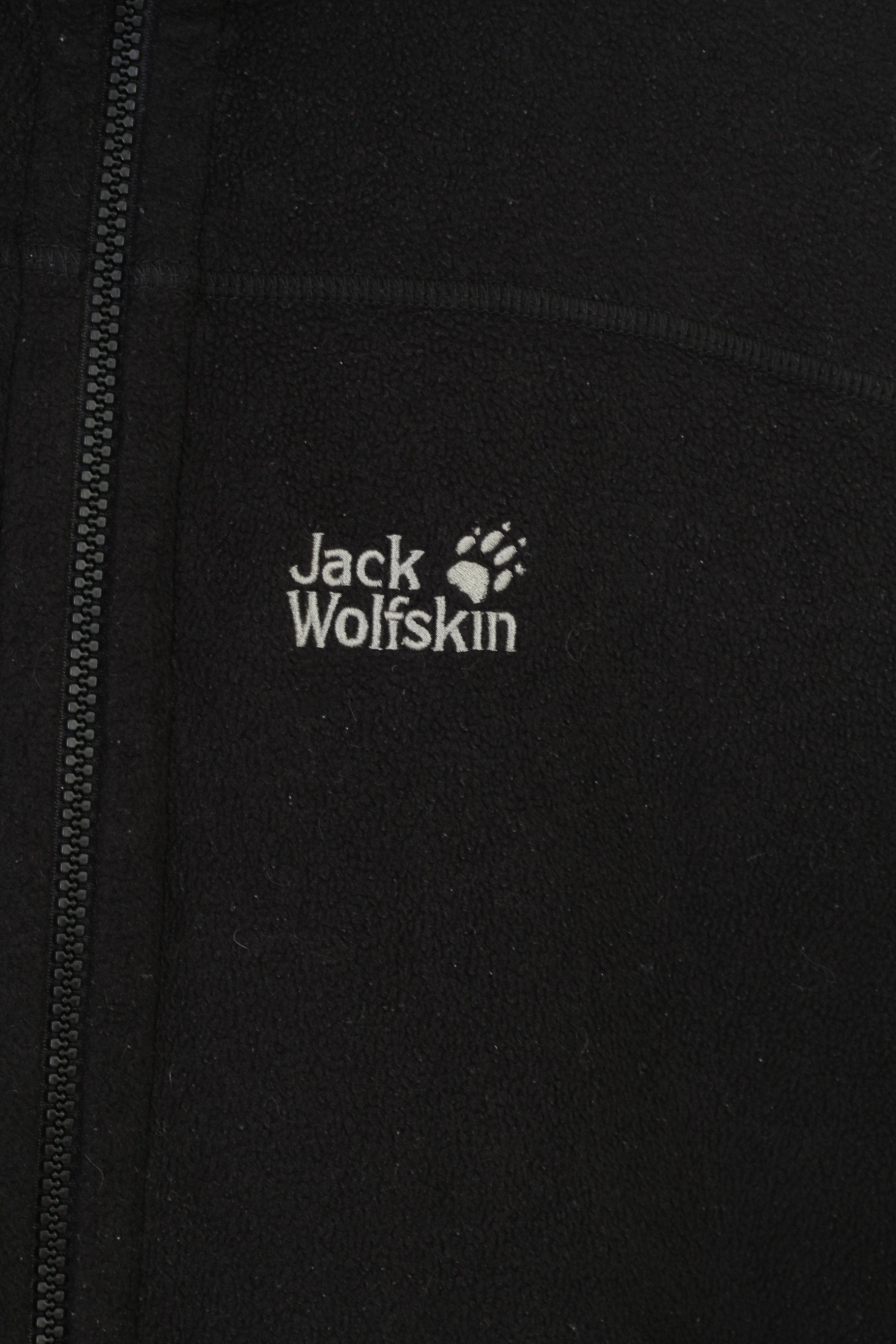 Jack Wolfskin Men M Fleece Black Full Zipper Vintage Padded Top
