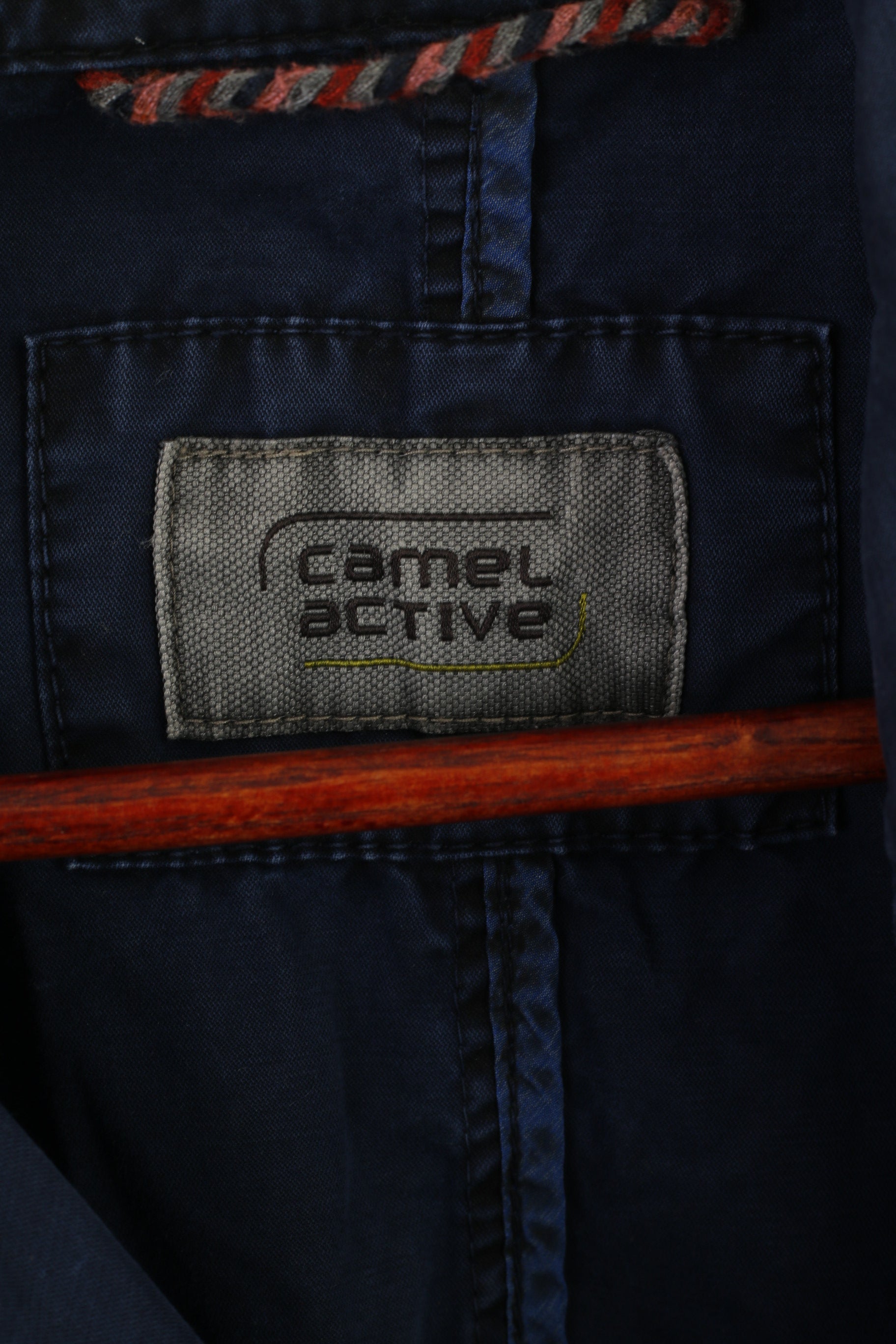 Camel Active Women 42 L Coat Navy Cotton Vintage Trench Belted Classic Top