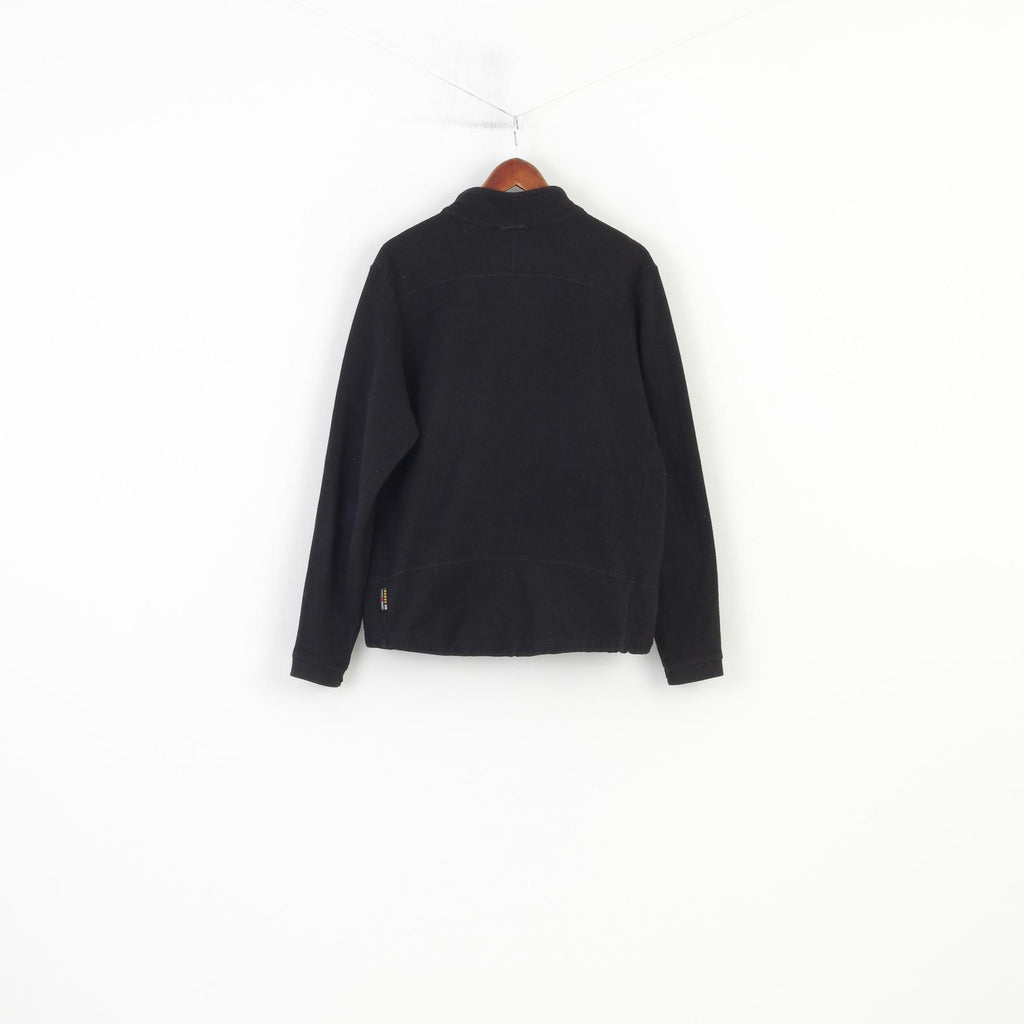 Jack Wolfskin Men M Fleece Black Full Zipper Vintage Padded Top