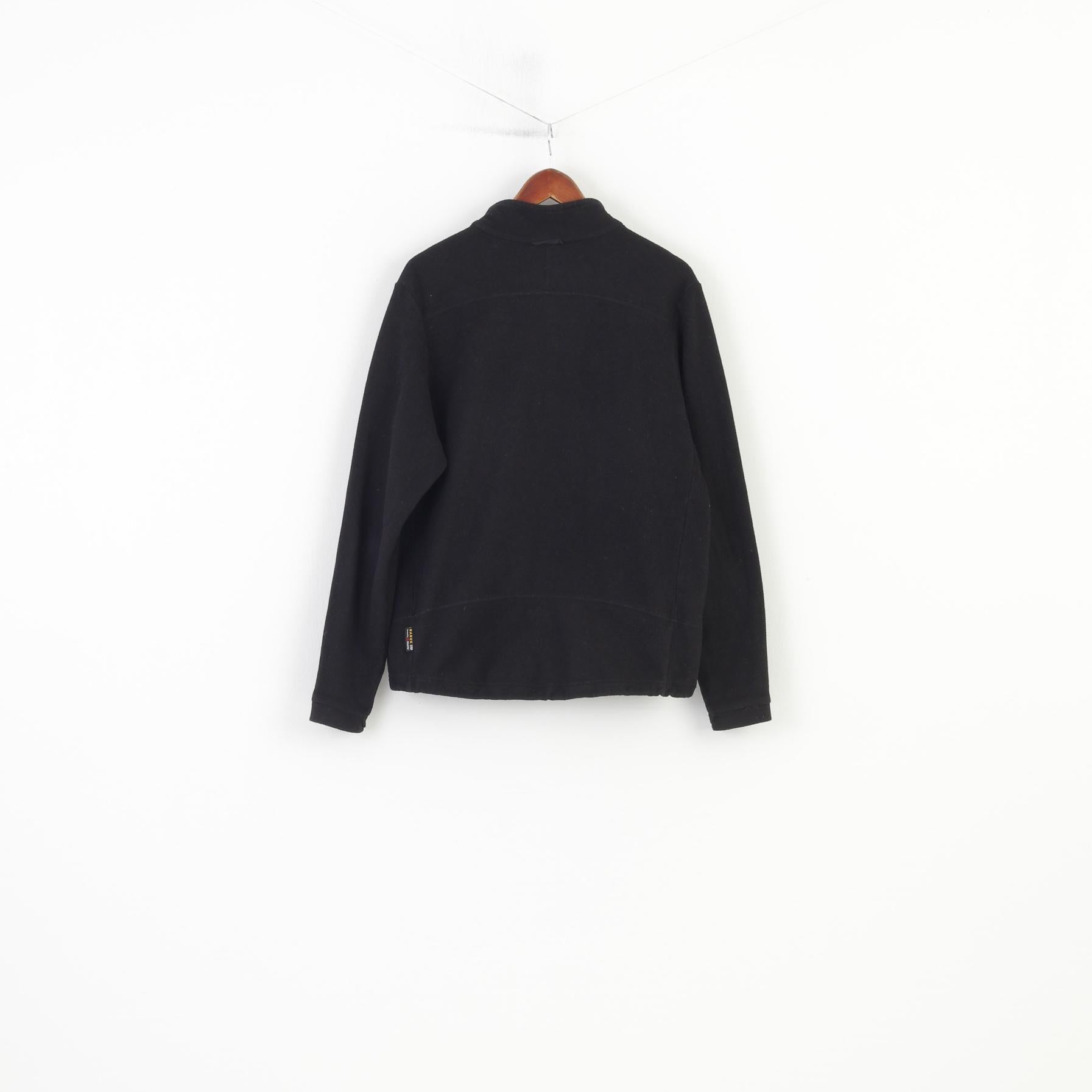 Jack Wolfskin Men M Fleece Black Full Zipper Vintage Padded Top