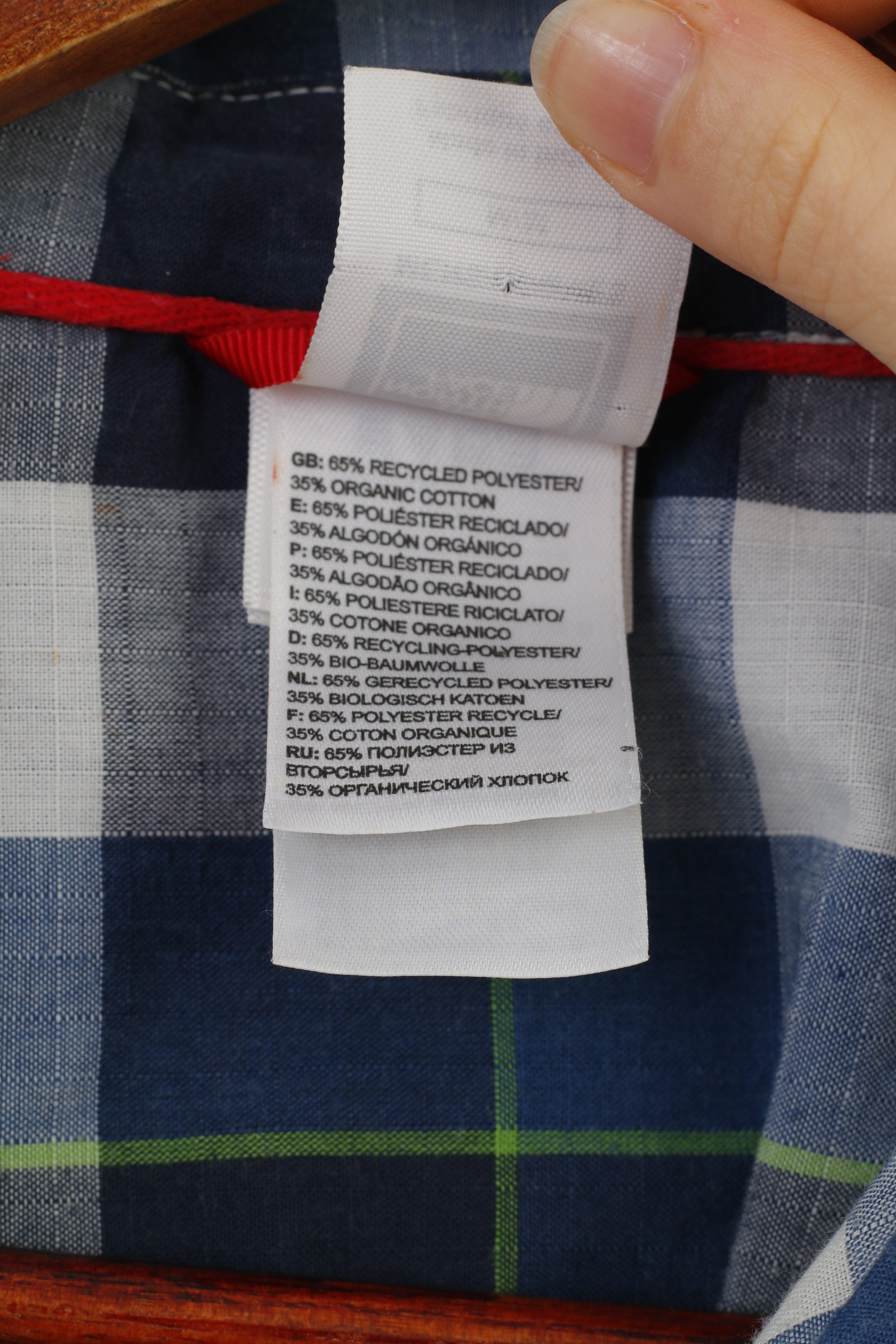 The North Face Men M Casual Shirt Checkered Blue Short Sleeve Cotton Classic Top