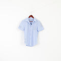 Diesel Men M Casual Shirt Blue Cotton Water Work Under Sea Diver Short Sleeve Top