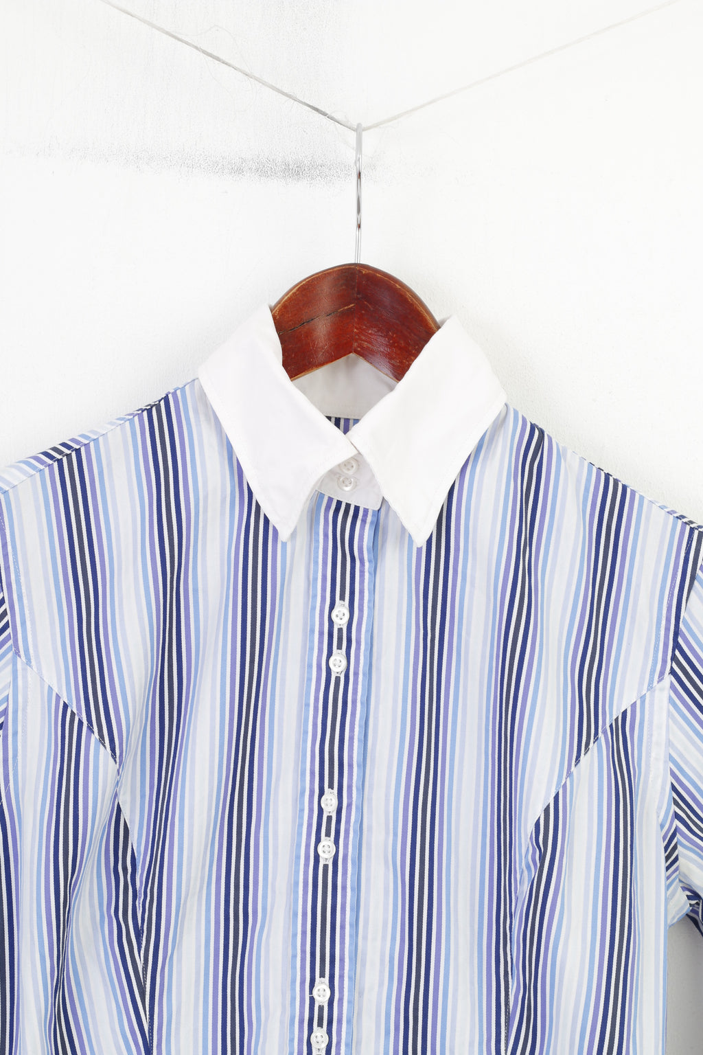 TM Lewin Donna 8 S Camicia casual a righe con bottoni e top a maniche lunghe