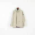 Mywear Active Men XL Jacket Beige Outdoor Nylon Waterproof Hidden Hood Blue Sea Top