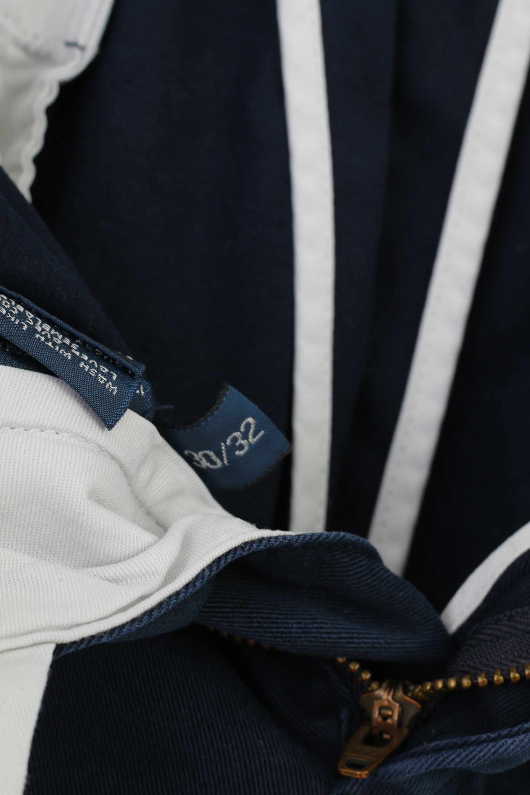 Polo by Ralph Lauren Men 30 Trousers Cotton Navy Pockets Vintage Pants