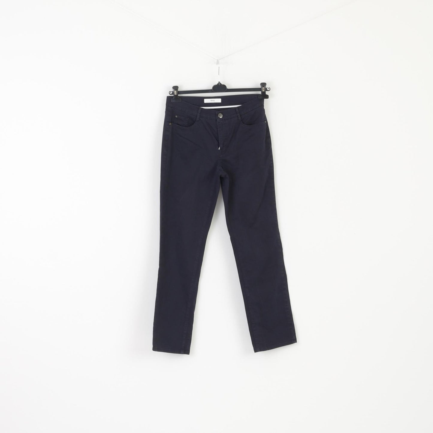 BRAX Women 12 38 Trousers Navy Cotton Carola Style Classic Stretch Pants