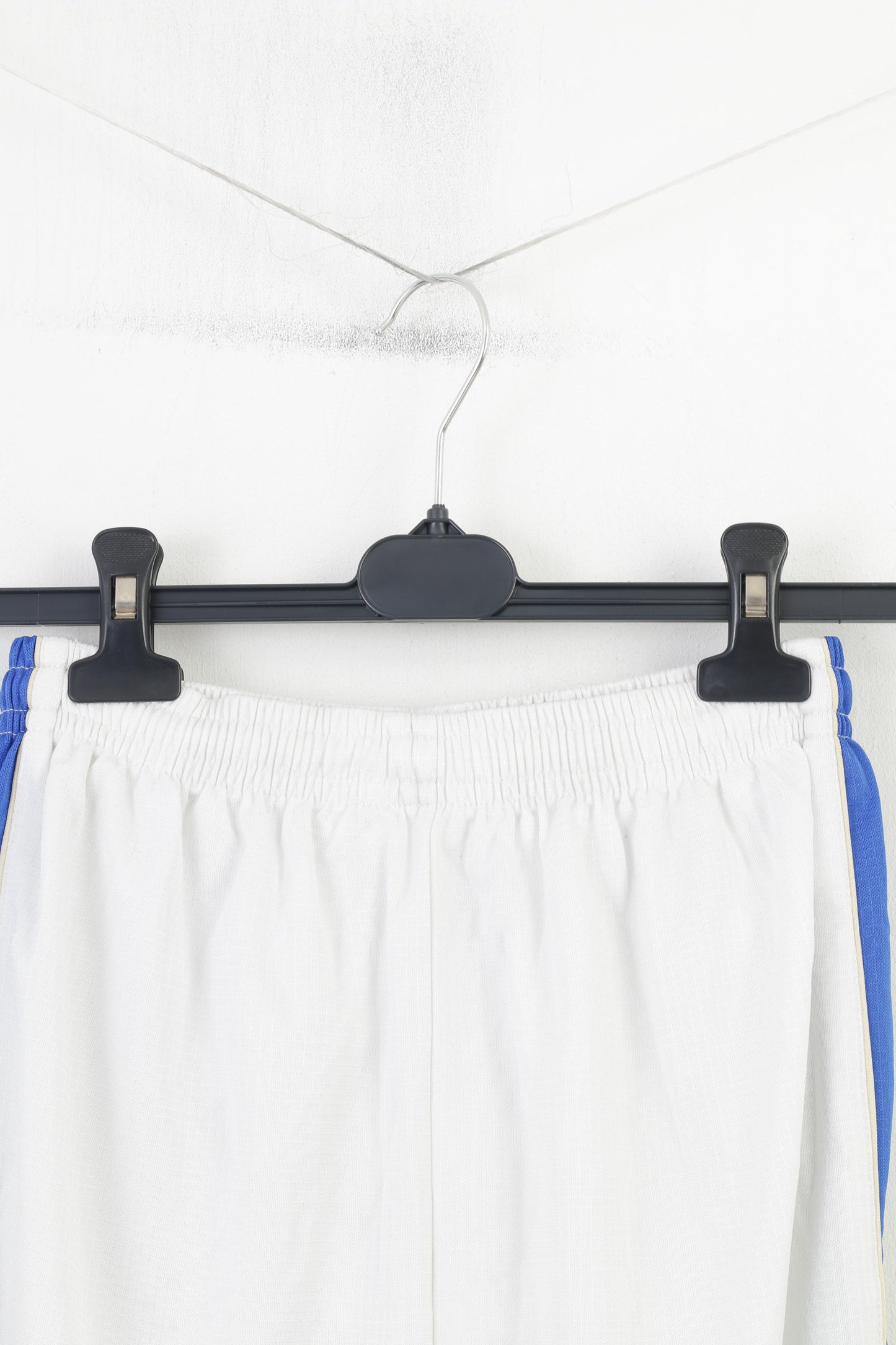 Pantaloncini vintage da uomo XS bianchi lucidi abbigliamento sportivo allenamento palestra sport pantaloni tascabili vintage