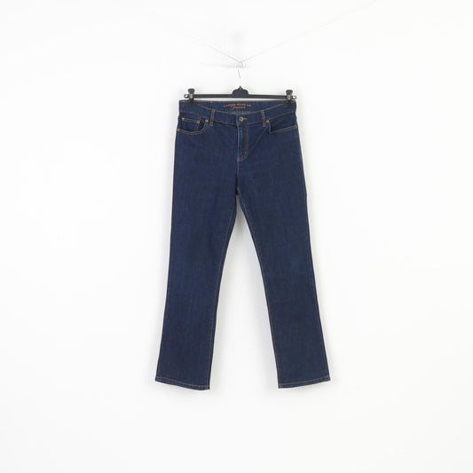 Lauren Jeans Co. Women 6 Trousers Navy Classic Staight Leg Denim  Cotton Premium Vintage Pants