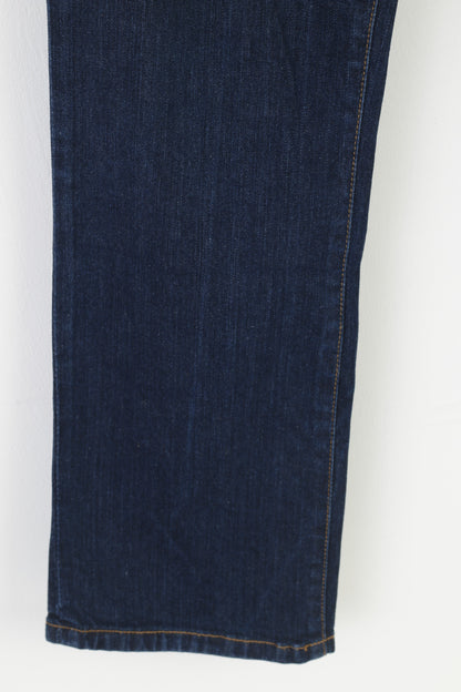 Lauren Jeans Co. Pantaloni da donna 6 Pantaloni vintage premium in cotone denim classico con gamba dritta blu scuro 