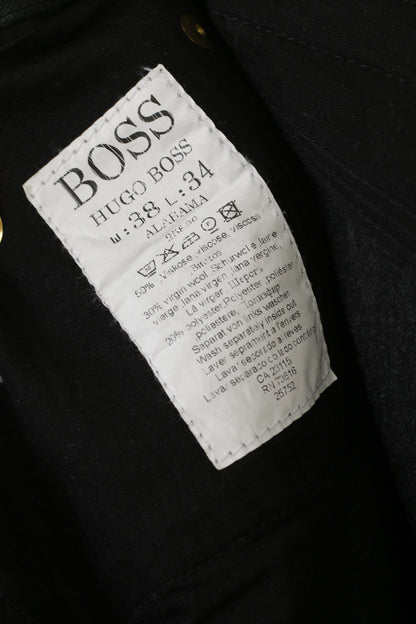 Hugo Boss Men 38 Trousers Charcoal Viscose Wool Blernd Vintage Alabama Pants
