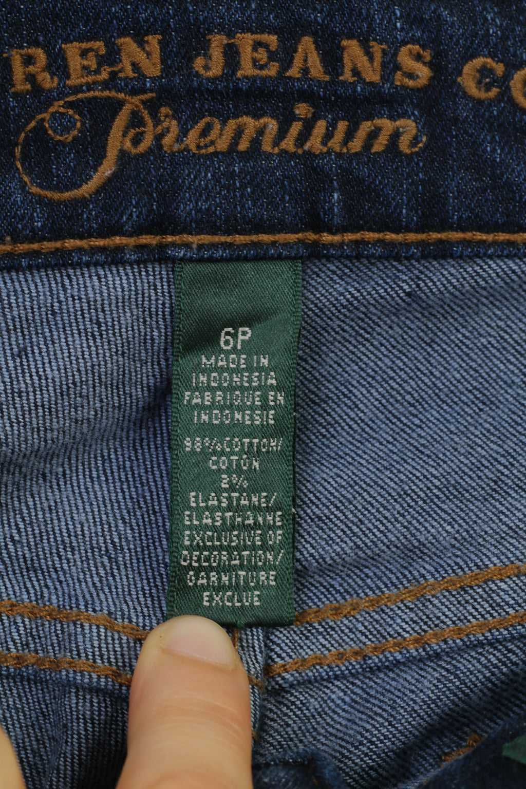 Lauren Jeans Co. Women 6 Trousers Navy Classic Staight Leg Denim  Cotton Premium Vintage Pants