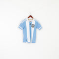 Adidas AFA Boys 14 age L Shirt Blue White Sport Training Argentine Football Jersey Top