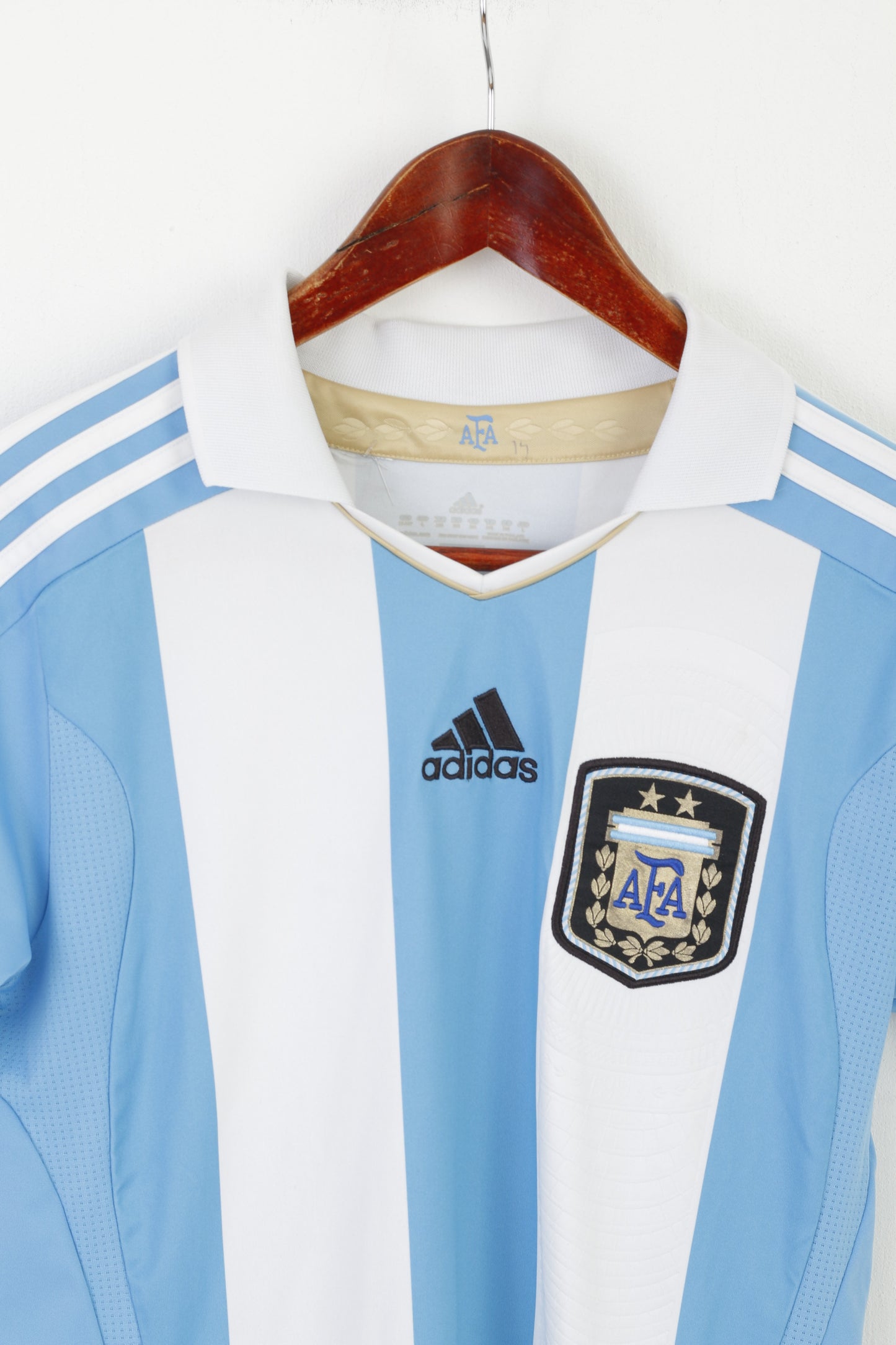 Adidas AFA garçons 14 âge L chemise bleu blanc Sport entraînement argentin Football maillot haut