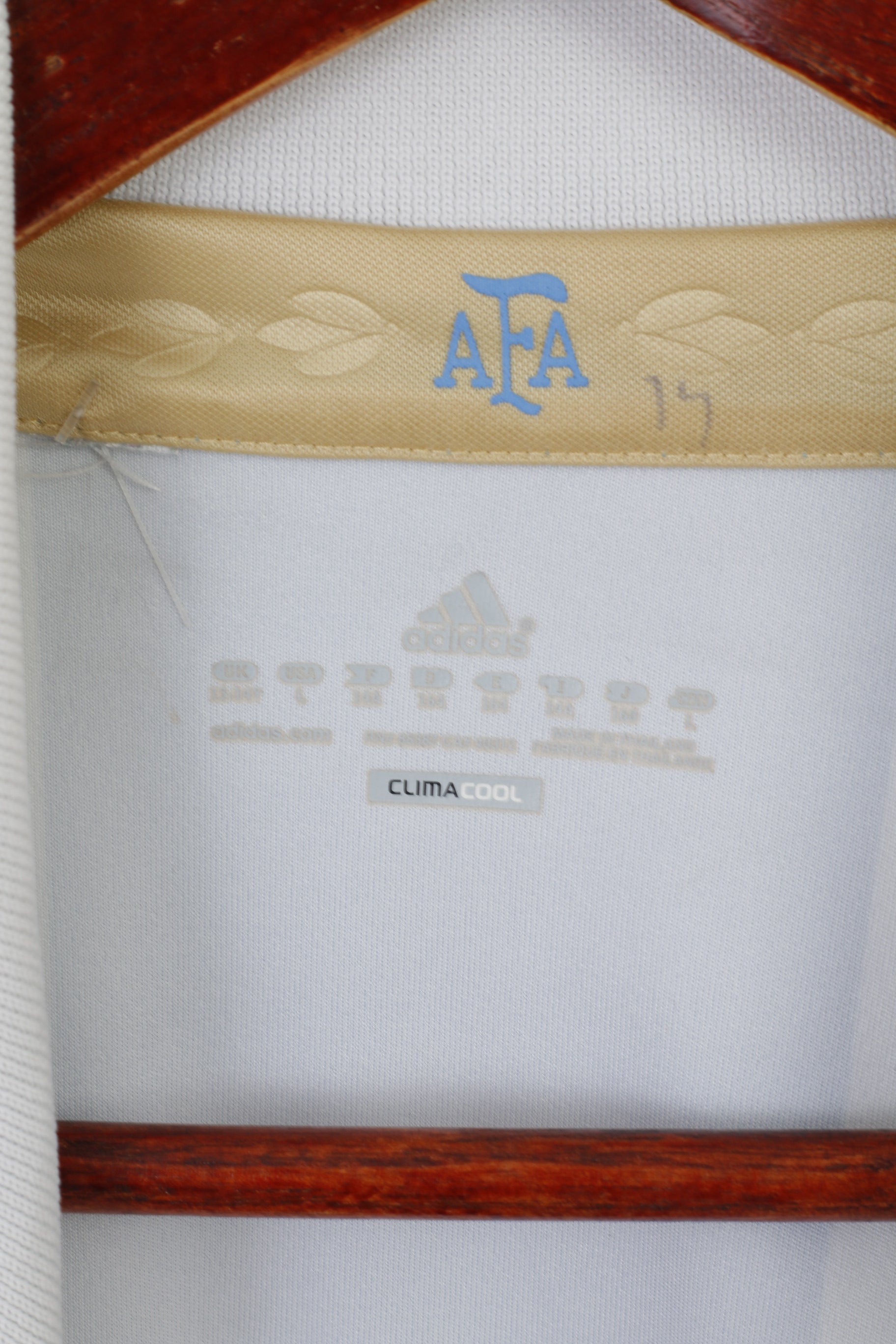 Adidas AFA garçons 14 âge L chemise bleu blanc Sport entraînement argentin Football maillot haut