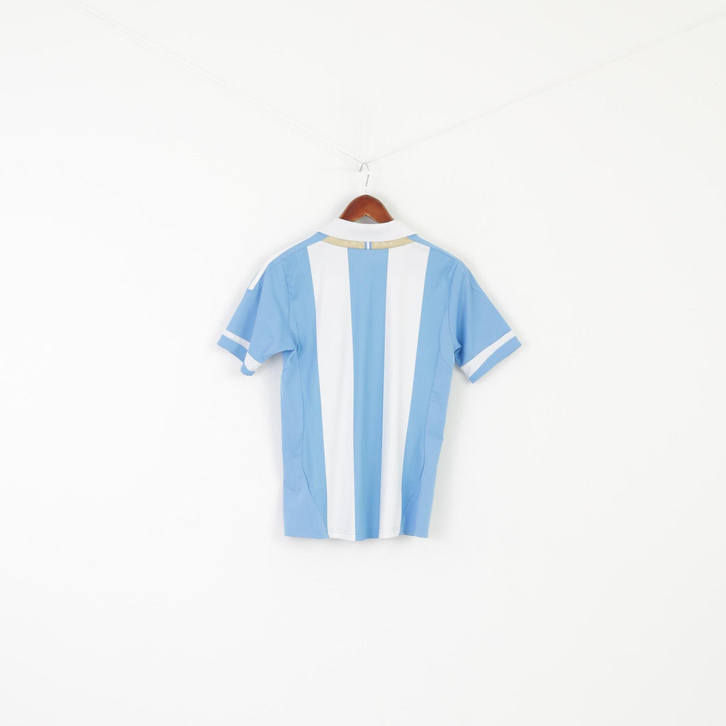 Adidas AFA Boys 14 age L Shirt Blue White Sport Training Argentine Football Jersey Top