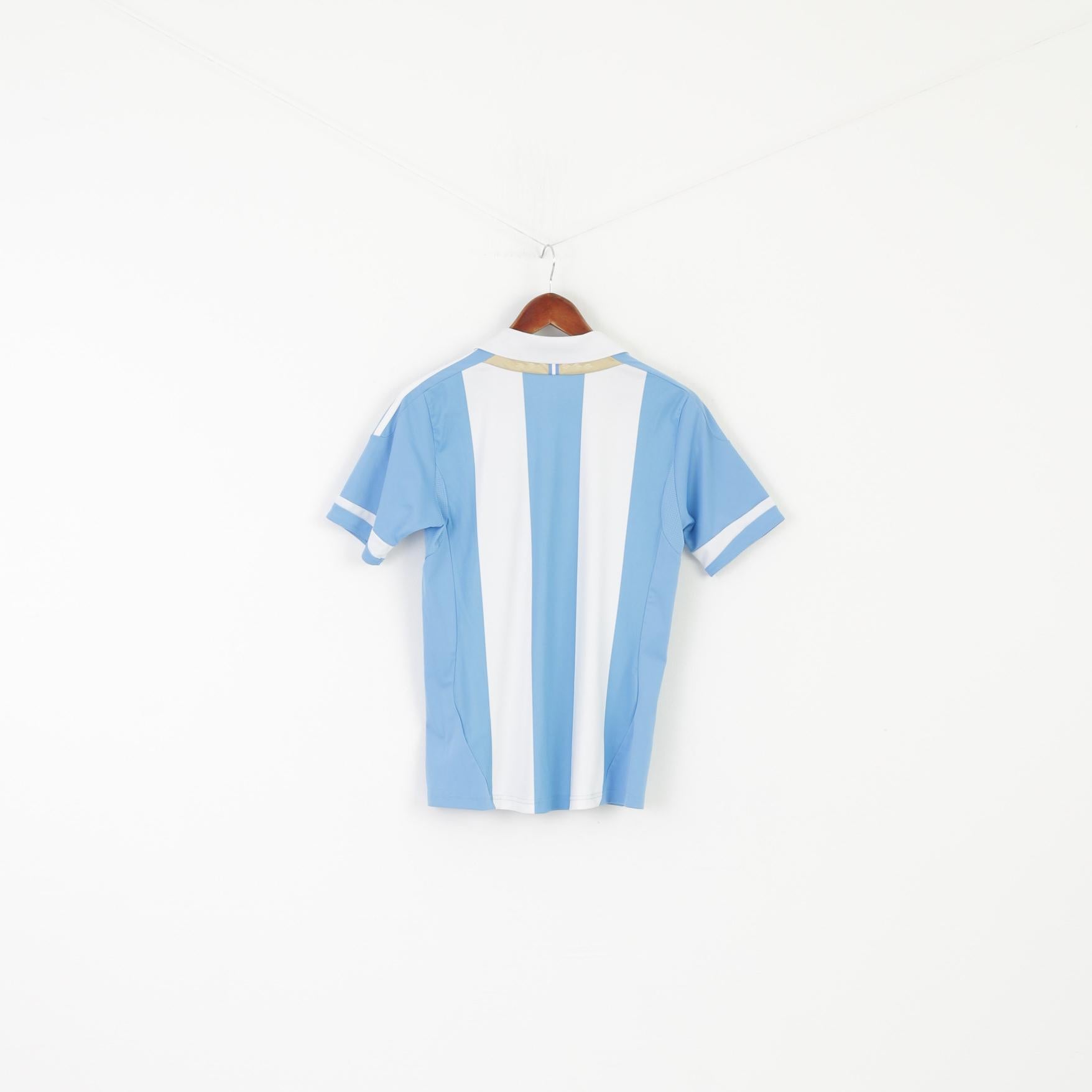 Adidas AFA Boys 14 age L Shirt Blue White Sport Training Argentine Football Jersey Top