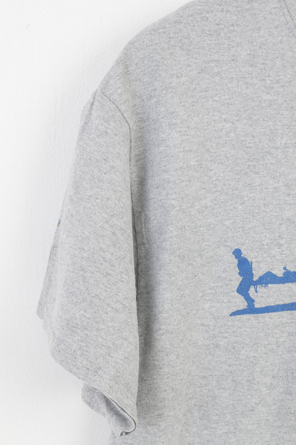 Help For Heroes Men L T-Shirt Gray Cotton Graphic Military Crew Neck Vintage  Top