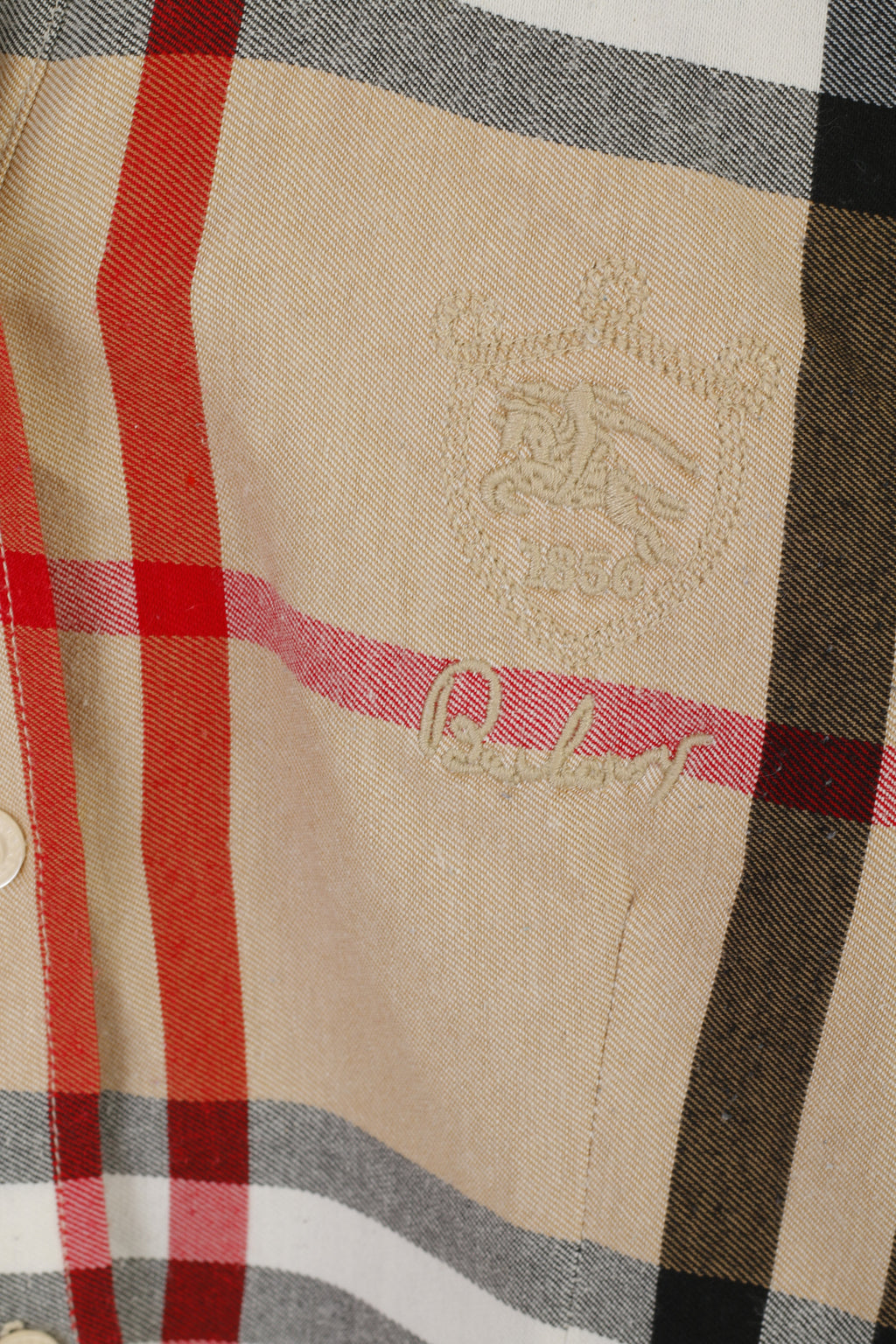 Burberry London Women S (XXS) Casual Shirt Beige Check Long Sleeve Button Top