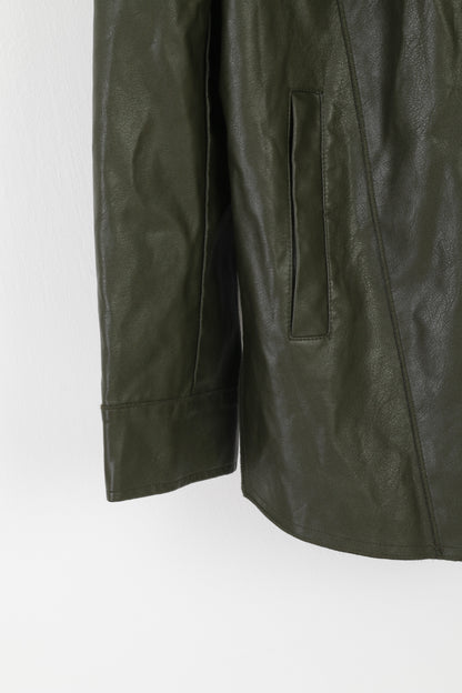 Nuova giacca Ipekyol da donna 38 M verde casual Boho Snap oversize leggero