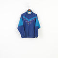 Crane Sports Men S Lightweight Jacket Blue Full Zipper Sportswear Nylon Waterproof Vintage 90s Pockets Top