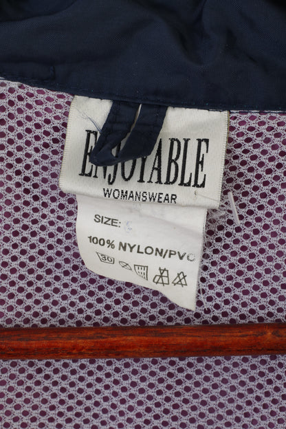 Piacevole giacca da donna Womanswear L Giacca viola in nylon impermeabile vintage con cappuccio