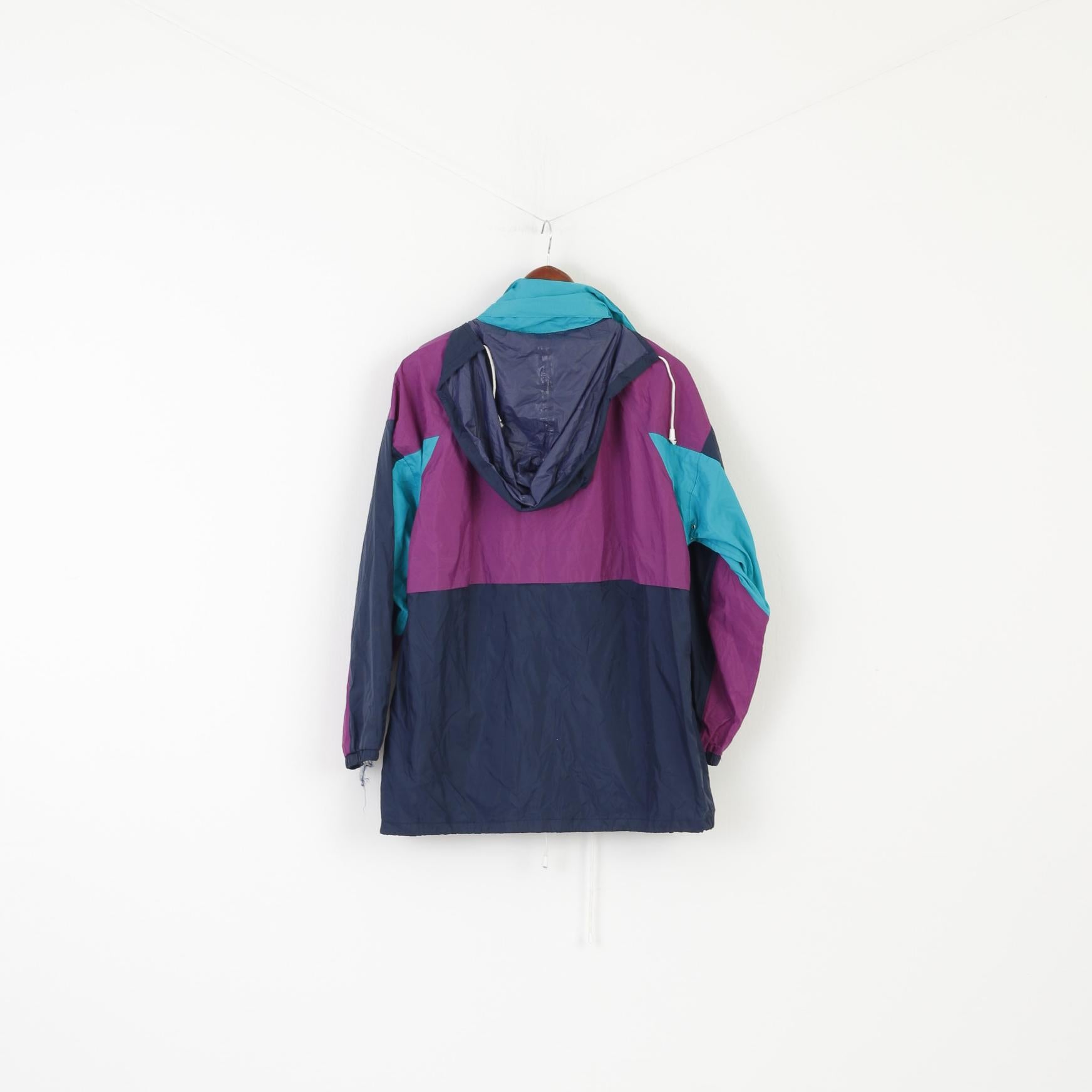 Enjoyable Womanswear Women L Jacket Purple Nylon Waterproof Vintage Hooded Top
