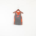 Nike Women S Shirt Gray Orange Neon Sportswear Stretch Sleeveless Vest Top