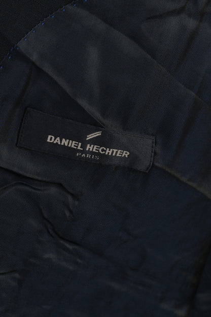 Daniel Hechter Paris Hommes 42 Blazer Marine Laine Simple Boutonnage Épaulettes Veste Vintage