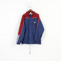 Adidas Men XL Jacket Lightweight Full Zipper Navy Nylon Hooded Sportswear  Vintage Waterproof  Top