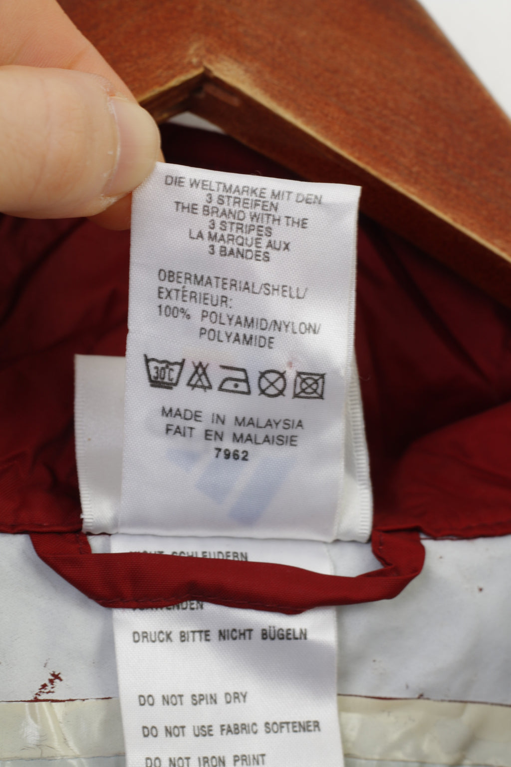 Adidas Hommes XL Veste Légère Fermeture Éclair Complète Marine Nylon À Capuchon Sportswear Vintage Haut Imperméable 