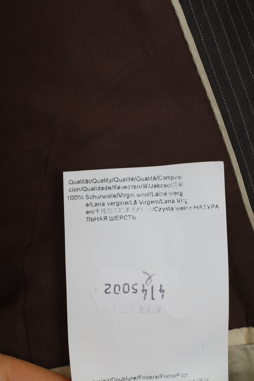 Hugo Boss Men 40 50 Blazer Grey Striped Virgin Wool Single Breasted Vintage Jacket