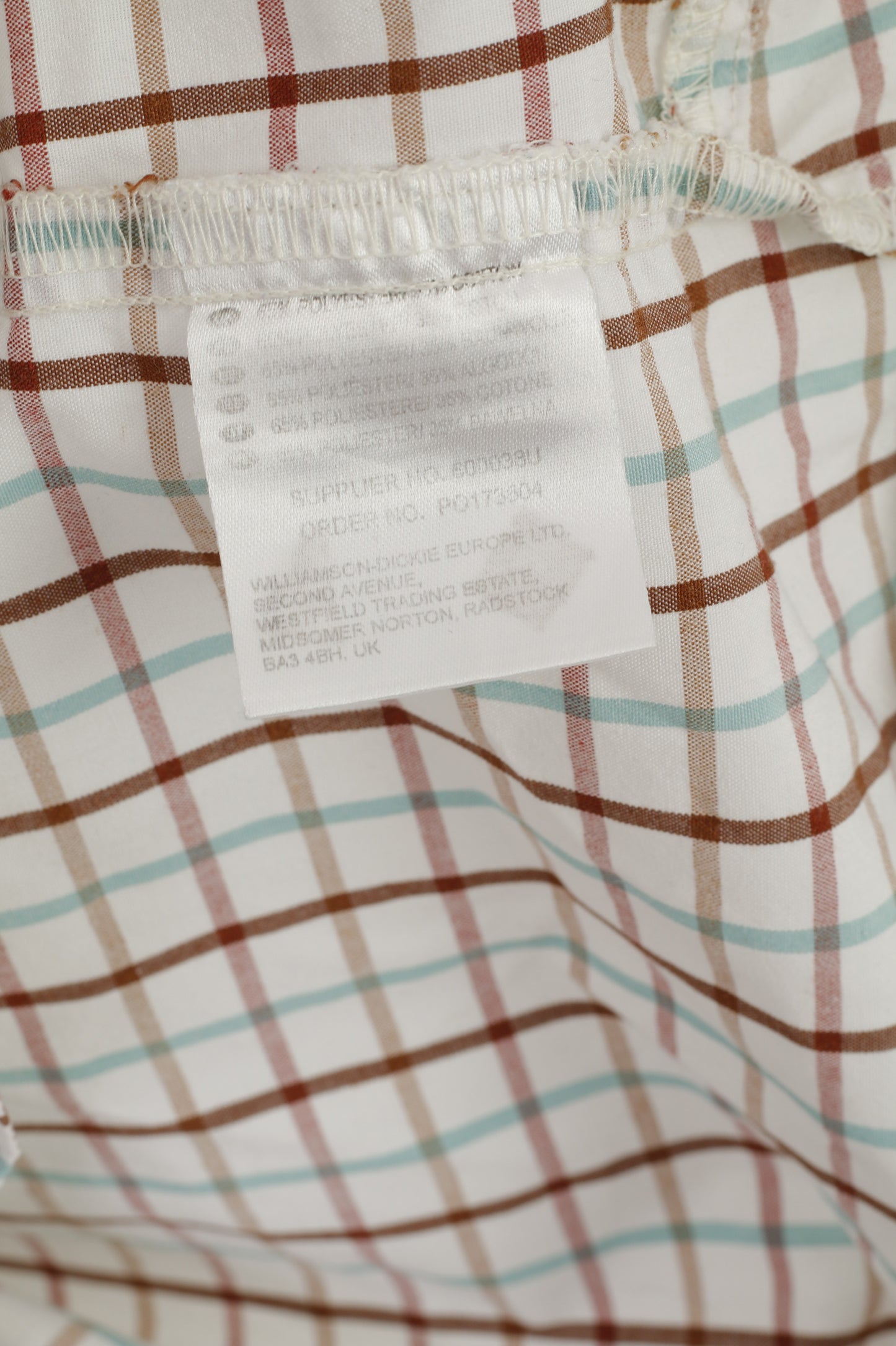 Dickies Men XL Casual Shirt Beige Checkered Cotton Blend Pocket Short Sleeve Top