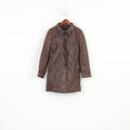 Aleksander Of Norway Women 40 M Coat Jacket Dark Brown Leather Single Breasted Vintage Collar Top