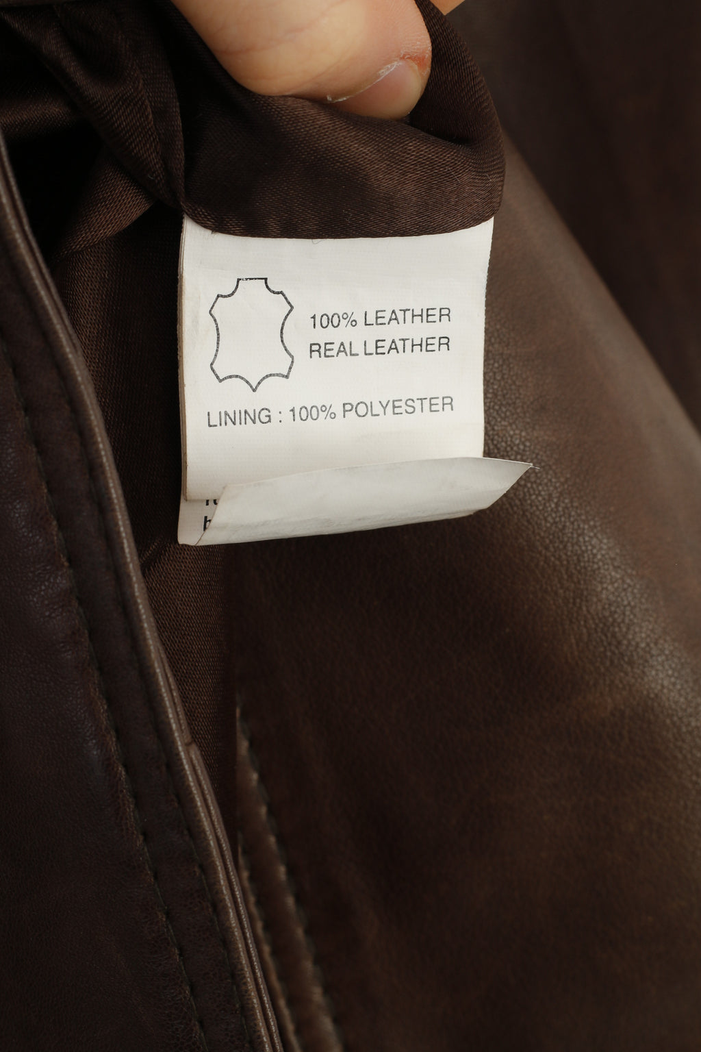 Aleksander Of Norvège Femmes 40 M Manteau Veste En Cuir Marron Foncé Simple Boutonnage Vintage Col Haut 