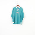 Milan Europe Men XL Shirt Green Sportswear  Img V Neck Collar Training Long Sleeve Vintage #3 Top