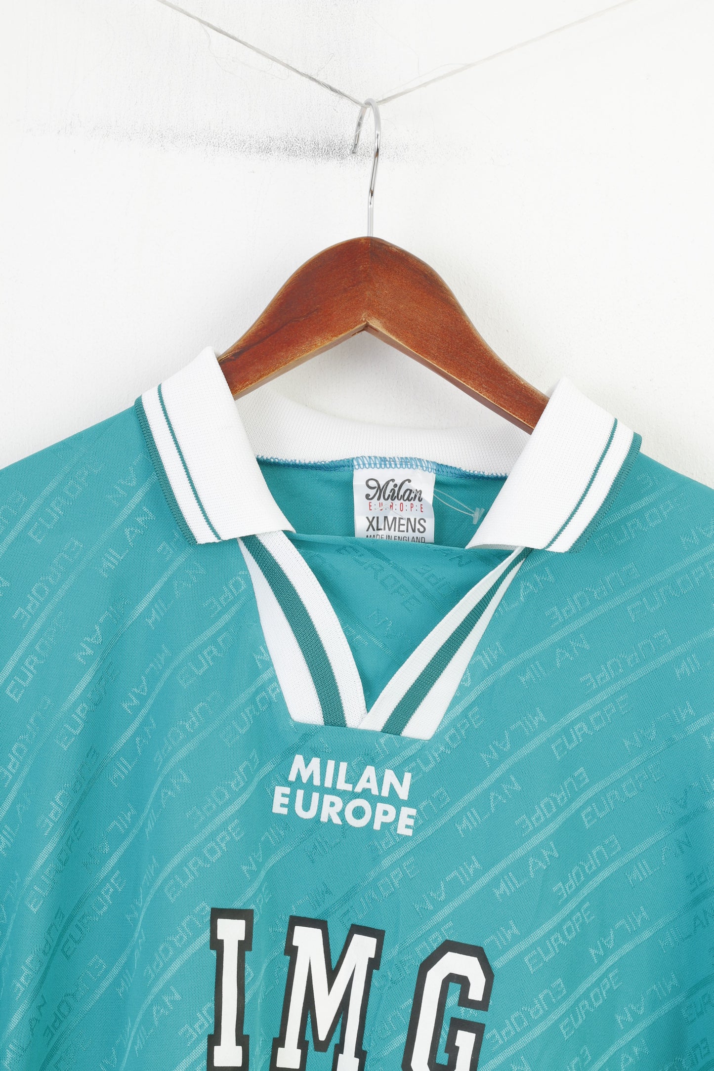 Maglia Milano Europa Uomo XL Abbigliamento sportivo verde Img Collo a V Colletto da allenamento Manica lunga Vintage # 3 Top 