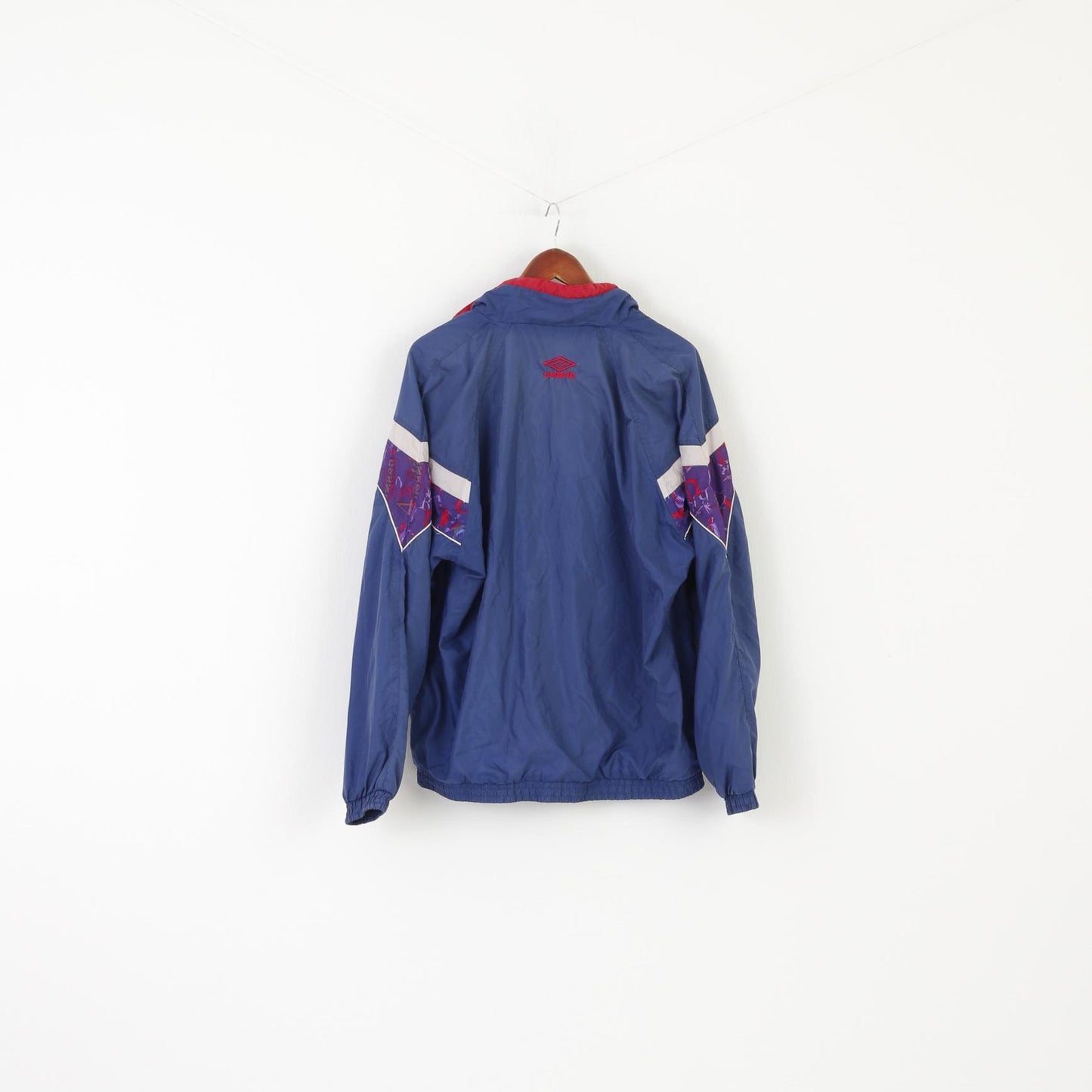 Umbro Giacca da uomo L Blu Vintage anni '90 Bomber con cerniera intera Abbigliamento sportivo