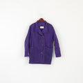 Four Seasons Of London Women 10 38 M Jacket Purple Cotton Padded Shoulder Pads Top