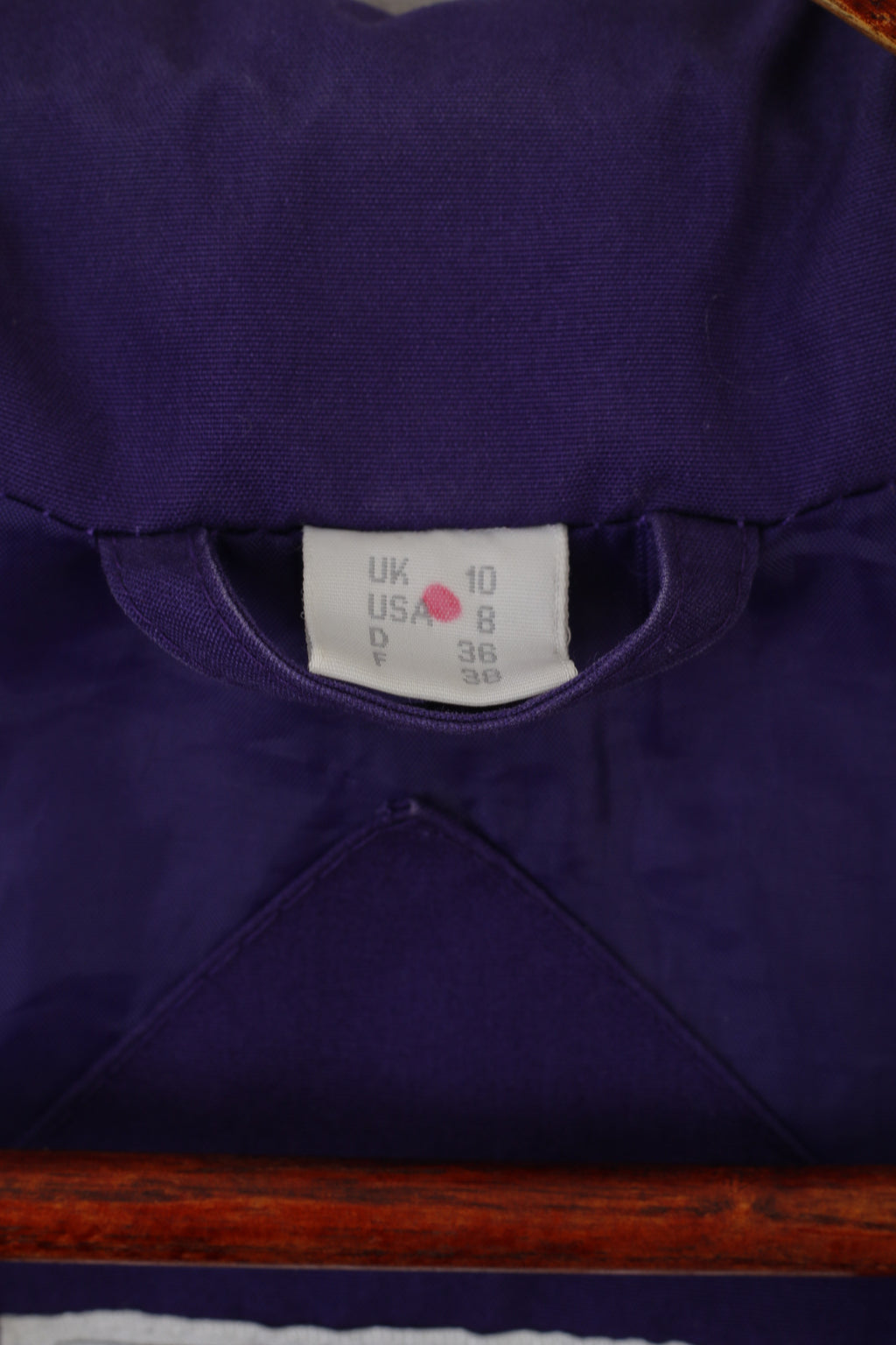 Four Seasons Of London Women 10 38 M Jacket Purple Cotton Padded Shoulder Pads Top