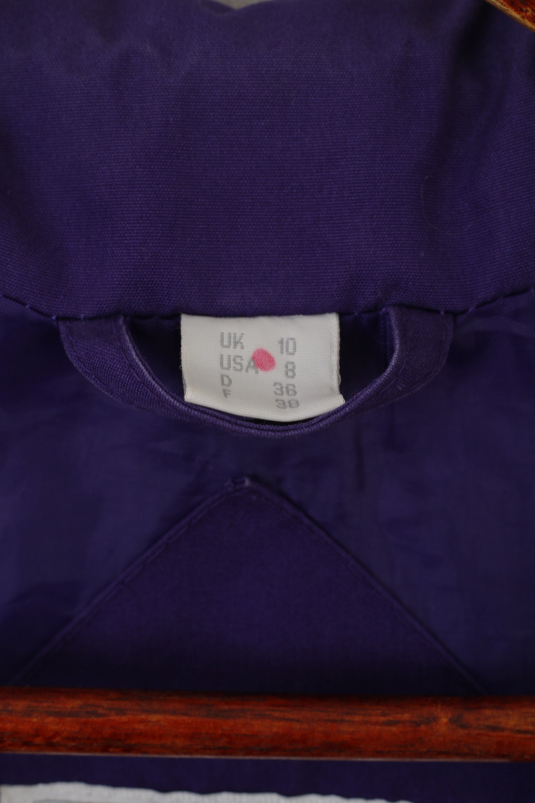 Four Seasons Of London Women 10 38 M Jacket Purple Cotton Padded Shoulder Pads Top