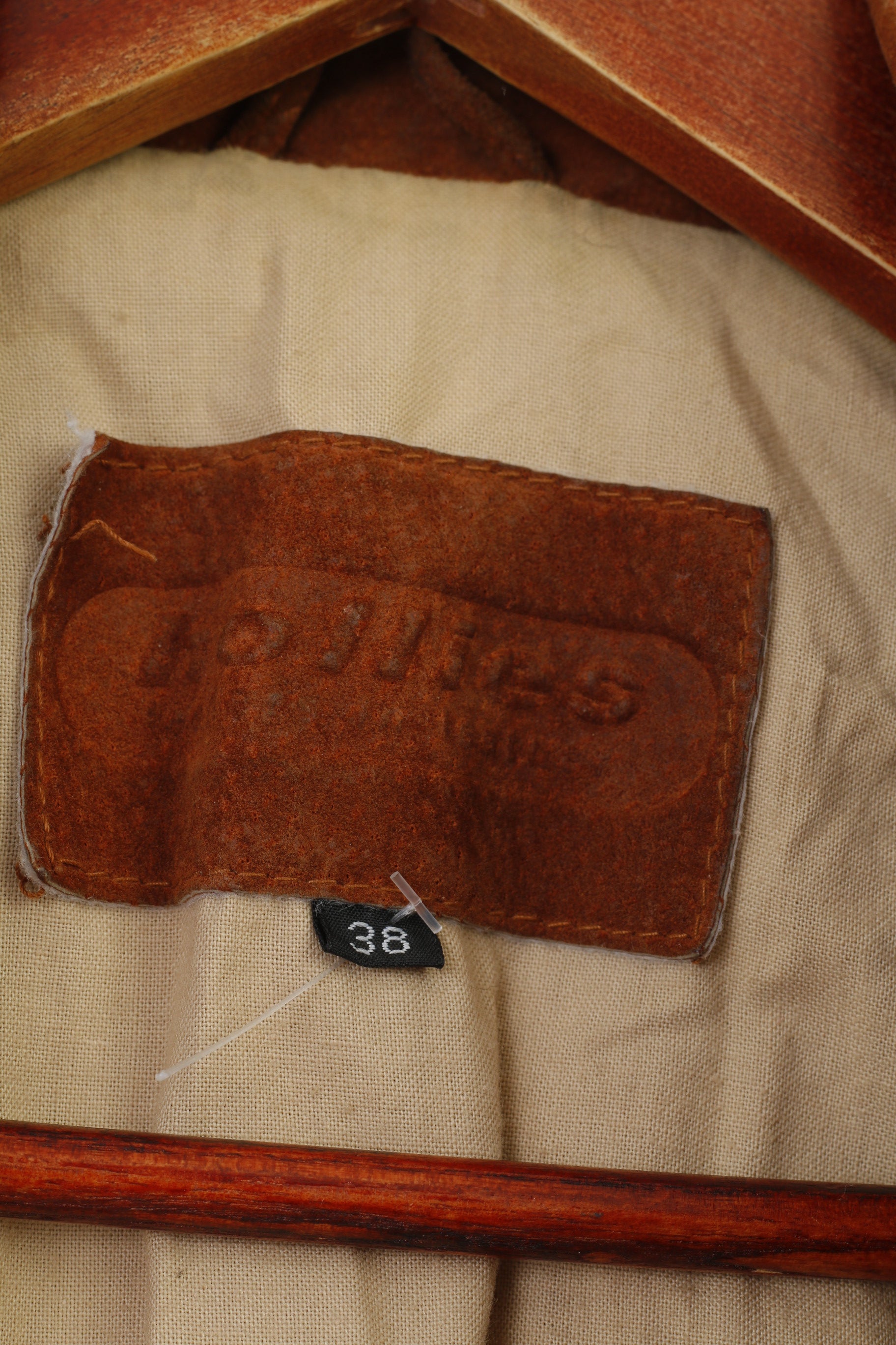 Hollies Women 38 M Leather Jacket Double Breasted Brown Suede Camel Vintage Great Look Vintage Collar Top